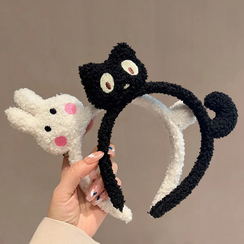 New Cute Plush Cat Hair Hoop Girls autumn and winter Hairbands Korean Headwear Cartoon Headbands Hair Accessories Ornaments