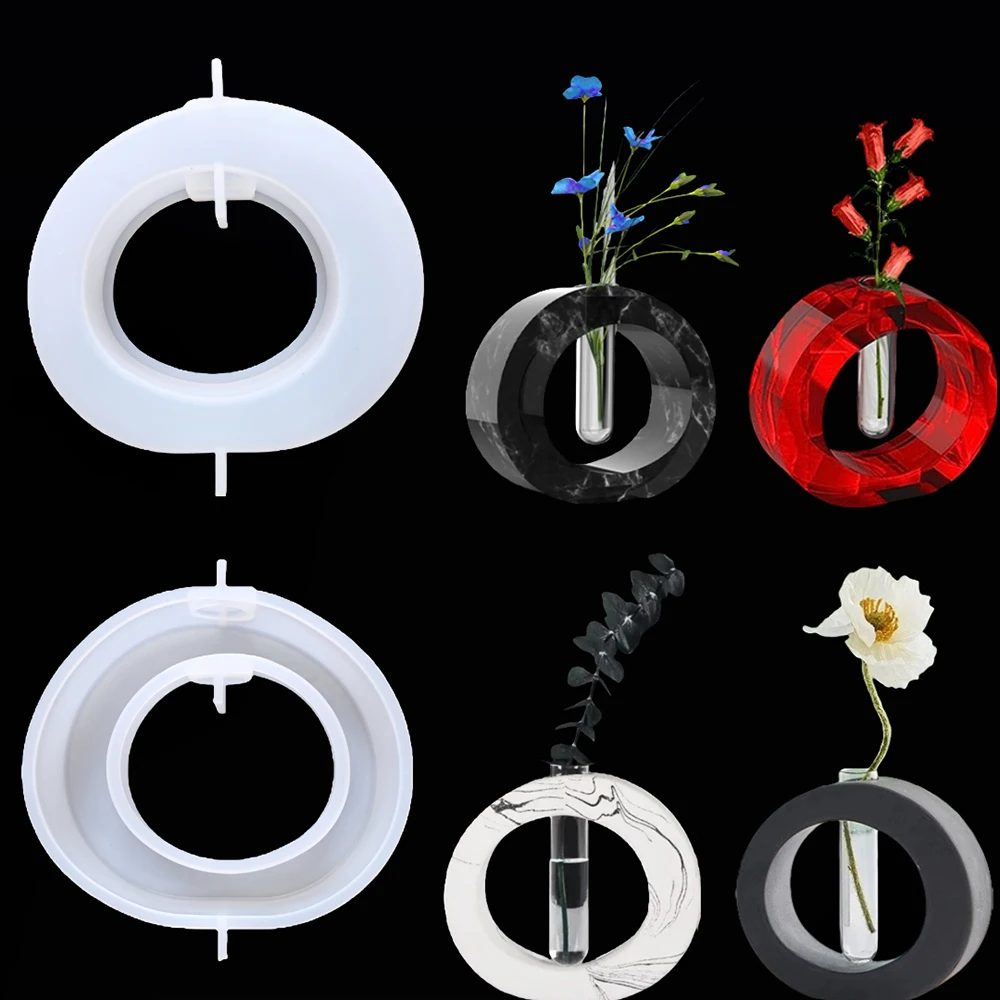 

1pc Circular flower vase silicone mold, used for planting glass containers, resin casting mold, home and office decoration