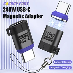 240W Magnetic Type C Adapter PD3.0 Fast Charging USB C Connector 480Mbps Data Transfer Extender for Samsung  Phone Laptop