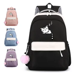 Funny Cute Cat Harajuku Backpack Teenager New High Quality Rucksack School Large Capacity Zipper Backpacks Cute Backpacks