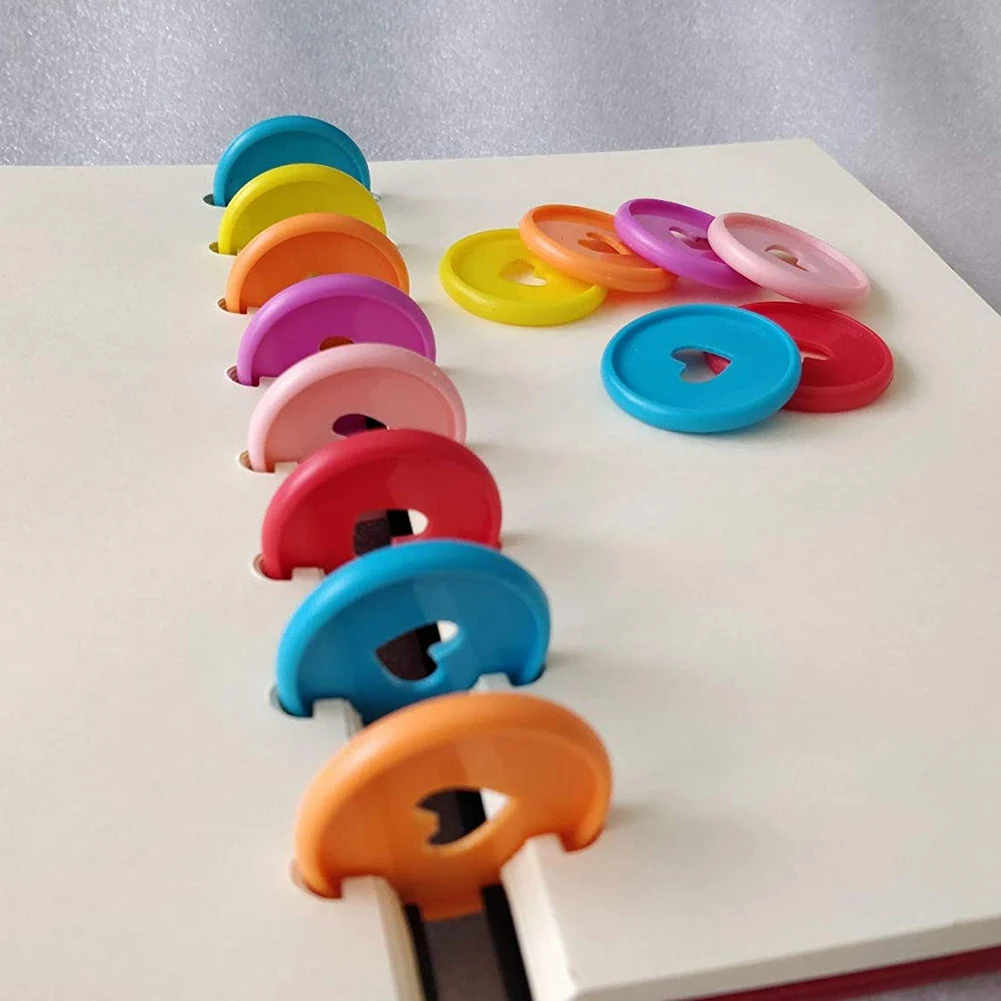 แผ่นพลาสติก60แผ่นสำหรับแผ่นหลวม, 6สี, แผ่นดิสก์ขยายวงแหวนประสานหัวใจสำหรับหน้าเพิ่มเติม