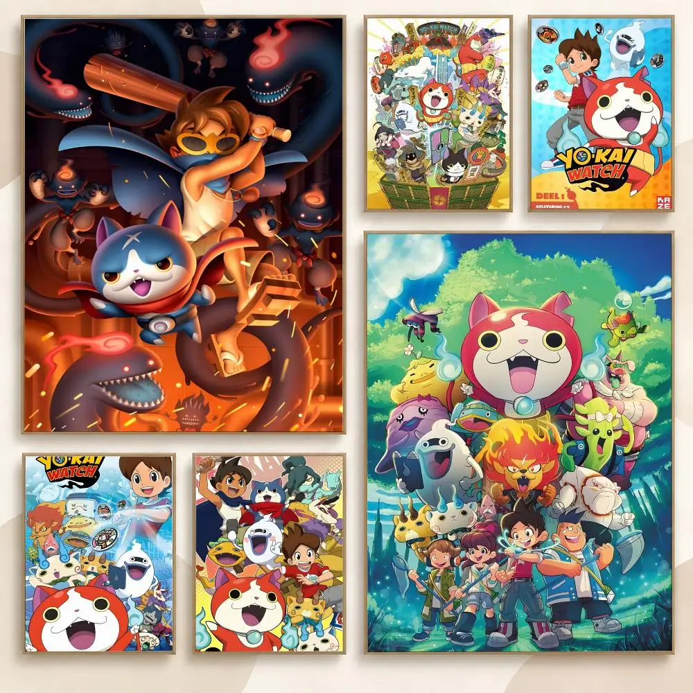 Yo-kai Watch Anime Game Series Playful Spirit Friends Poster Contemporary Wall Art Print for Bedroom & Living Room, Unframed