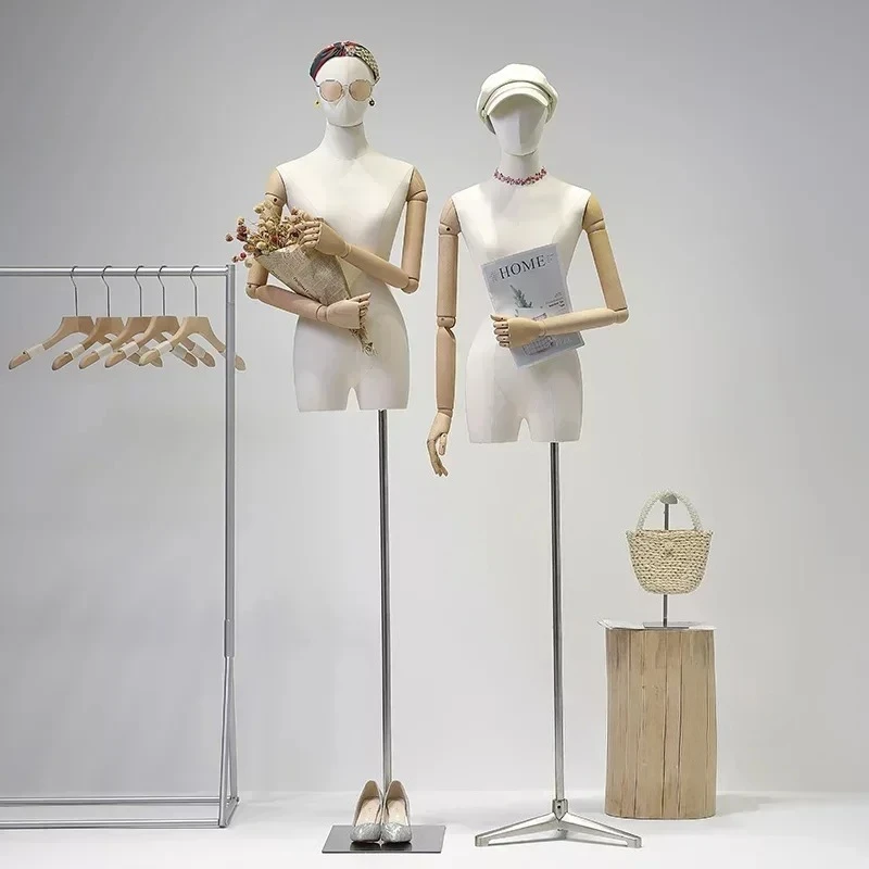 

Clothing Store Mannequin for Women's Clothing Pendant Joint Hand Small Chest Model Frame Window Upper-Body Display Stand e