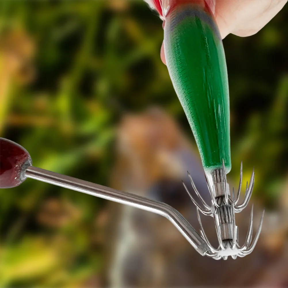 الفولاذ المقاوم للصدأ خطاف الحبار الضابط مقبض خشبي خطاف الحبار أداة إعادة تشكيل خطاف الحبار أداة تصحيح لمعالجة المياه المالحة #2