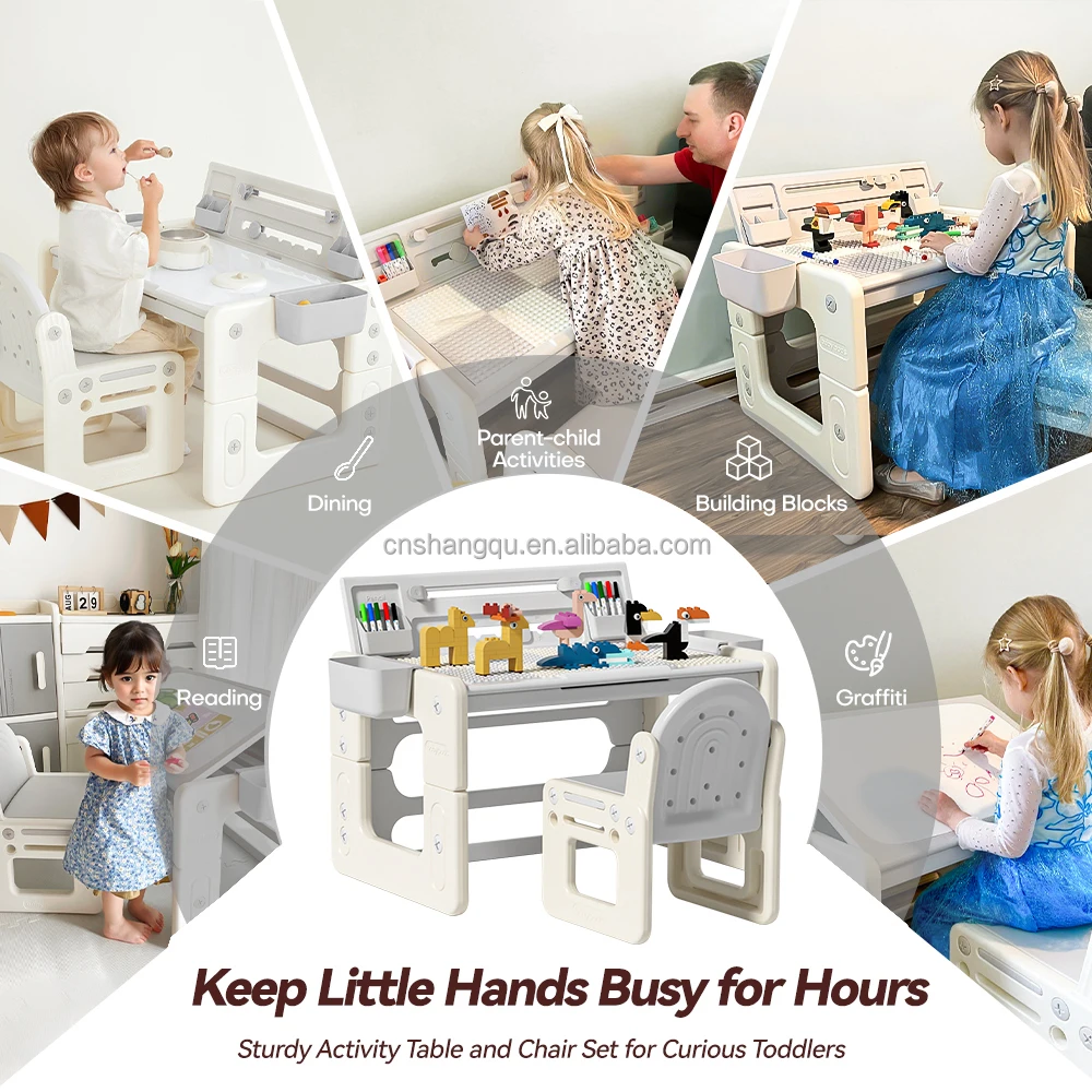Children Adjustable Preschool Educational Toys Plastic 2 In 1 Painting Learning Table Drawing White Board Desk For Kids Toddler