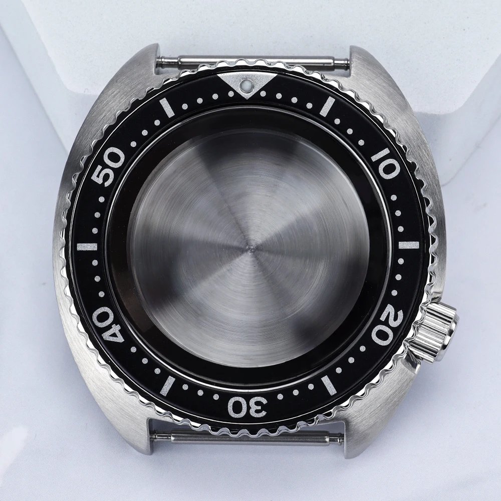 

45mm Men's Watch Cases Accessories With Chapter Ring For Mod Turtle Abalone NH34 NH35 NH36 NH38 Sapphire Watch Replacement Parts