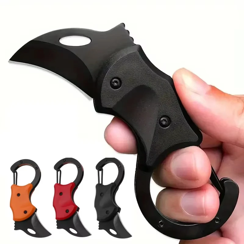 Mini Portable Pocket Knife Folding EDC Tool Peeler Keychain Knife Carabiner for Outdoor Hiking Barbecue Camping tool Daily Use
