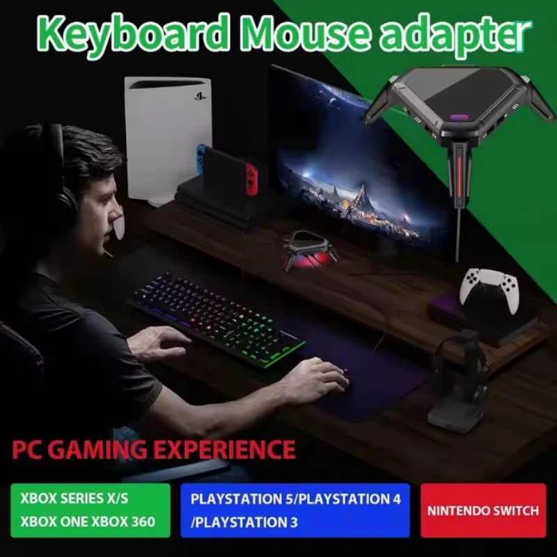 Mx20 Keyboard Mouse Gaming Converter Adapter For Ps5 Ps4 Pro Pc Aim Assist Controller Accessory For Fps Shooter Games Smooth Use