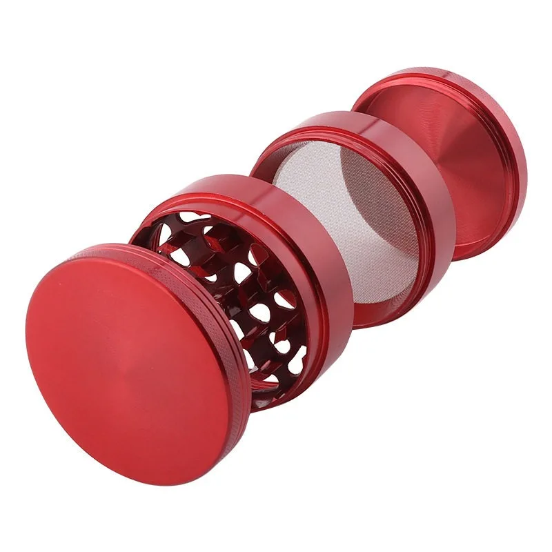4-Layer Zinc Alloy Grinder Portable Manual Metal Grinding Tool Customizable Laser Engraving Flat Pulverizer for Daily Use