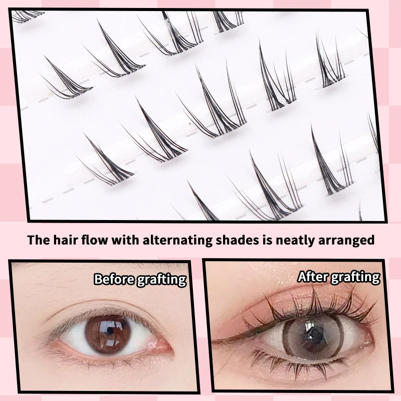 Auto-adesivo cílios postiços fofo cauda de peixe girassol grosso curling lash extensão volumoso sem necessidade de cola diy anime olhos