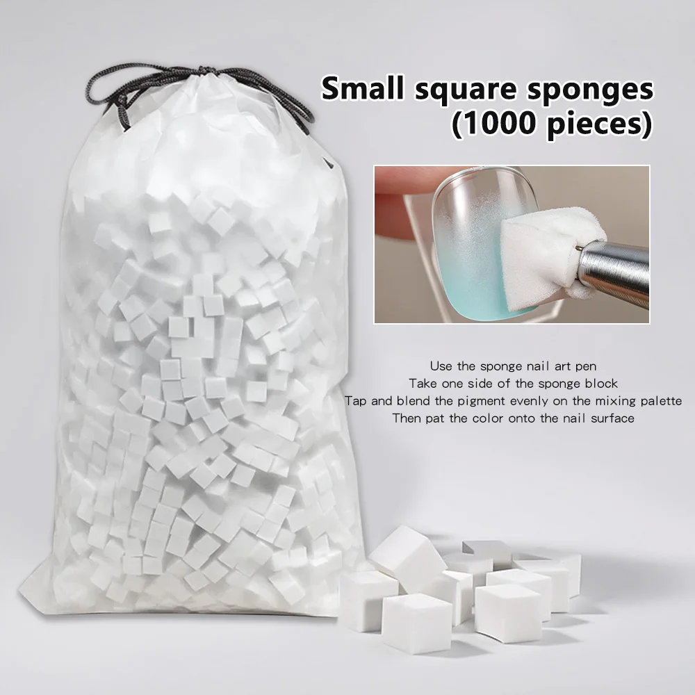 100/500/1000 Stück 10x10mm Hochdichte Nagel-Ombre-Schwammwürfel Mini Quadratische Schwämme für Nagelspitzen Nagelpolier-Schwammwürfel Nagelwerkzeug – Detail 27