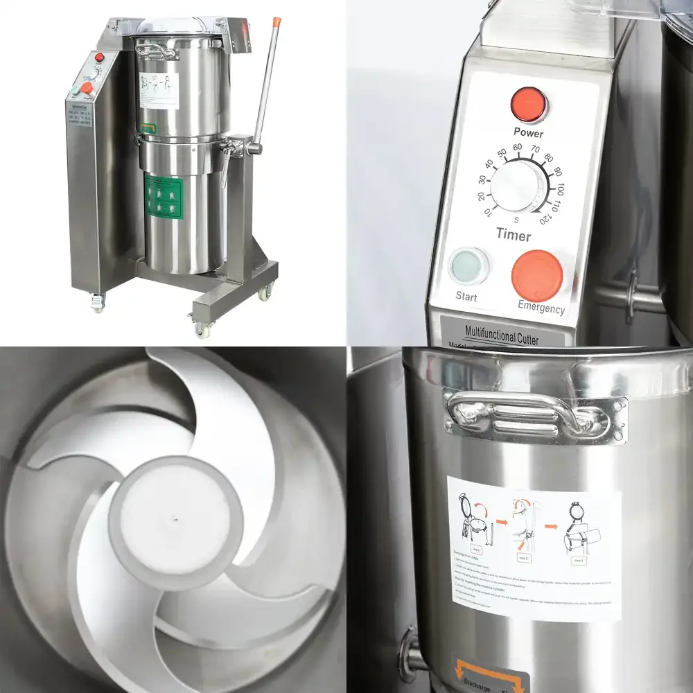 

12Hot 35 Liters 5.5KW Electric Vegetable Slicer Meat Mincer Commercial Fruit Chopper Cutter Mixer Machine with 304 Stainless
