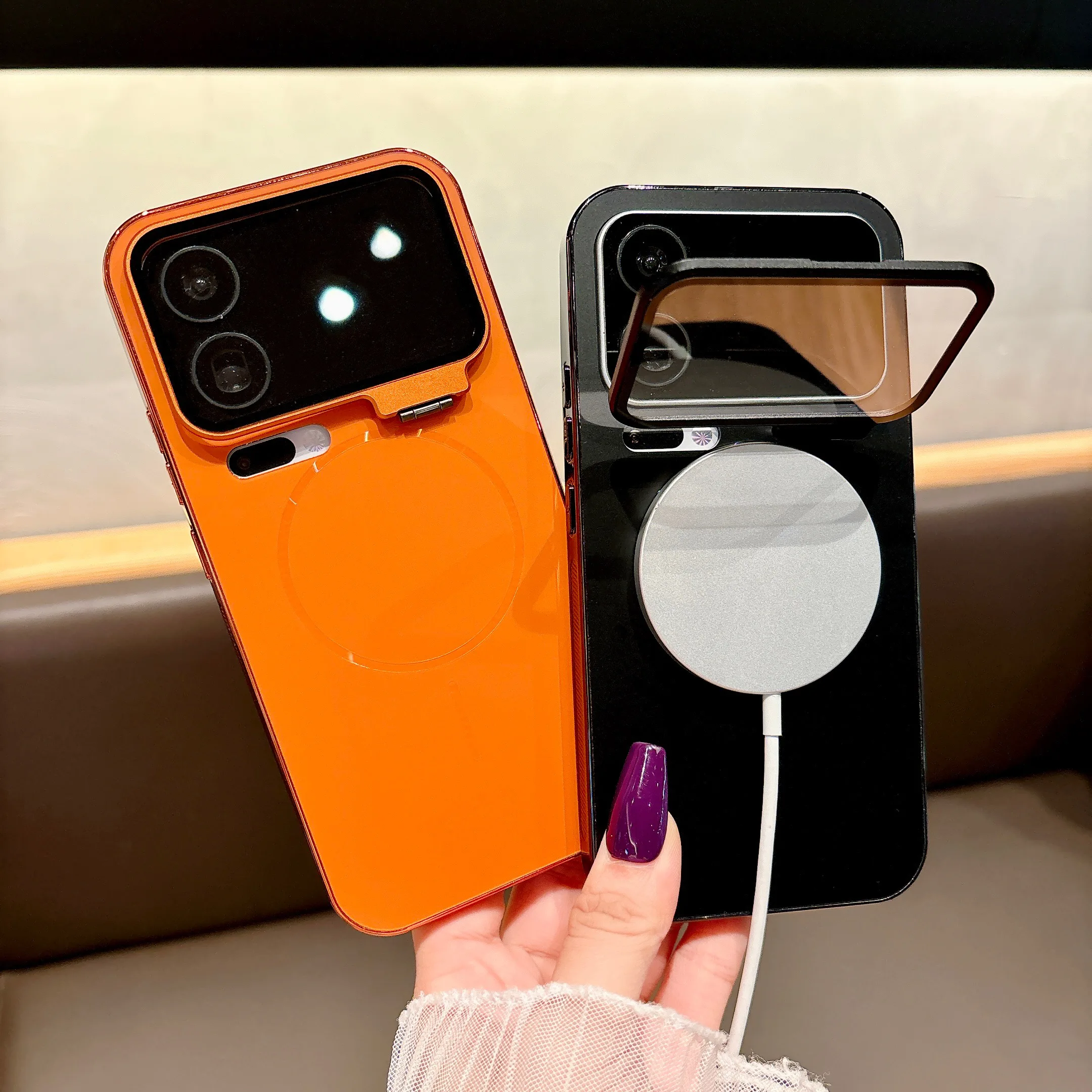 

Shockproof Wireless Charging Magnetic Phone Case For Xiaomi 17 Pro Max Mi17 Pro, Lens Kickstand Glass Camera Protection Cover