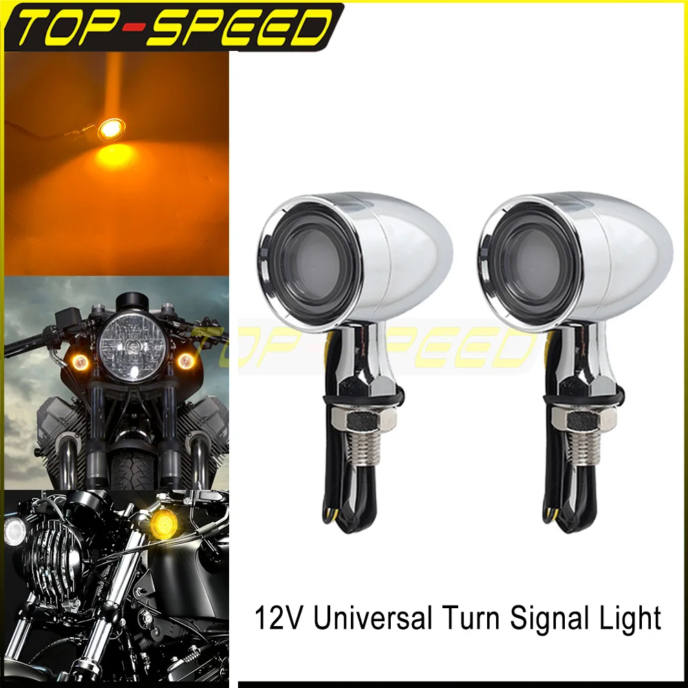 

Motorcycle Aluminium Bullet LED Turn Signal Lamp Running Indicator Light For Harley Chopper Bobber Yamaha Bolt R-Spec V-Star