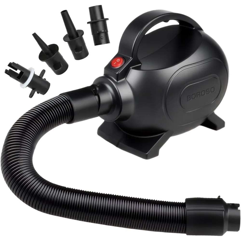 Electric Air Pump for Inflatable Pool Toys, Portable High Power Quick-Fill air Mattress, Boat, Raft, Inflator/Deflator with 4