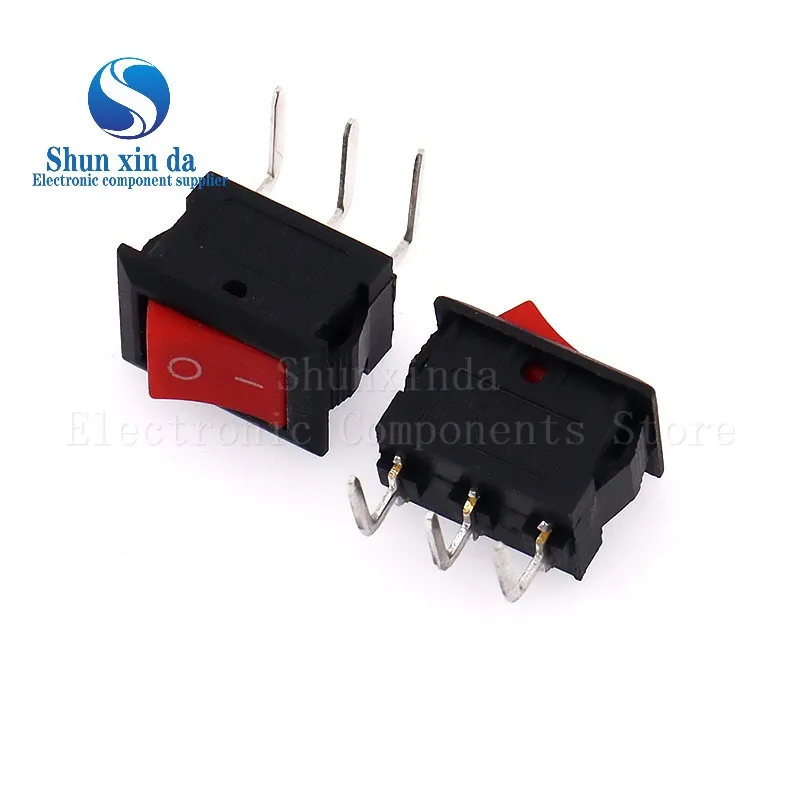 10PCS/Lot 10*15MM KCD11 Rocker Switch Mini Push Button Switch ON-OFF / ON-OFF-ON 2 Pins / 3 Pins 3A 250VAC / 6A 125VAC 10*15