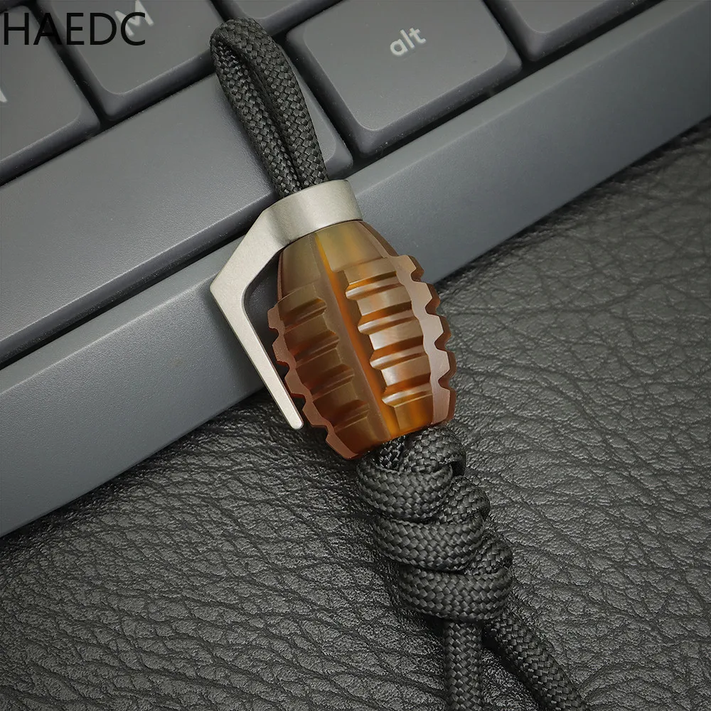 HAEDC PEI Titanium Alloy Detachable EDC Paracord Pendant DIY Buckle Pendant