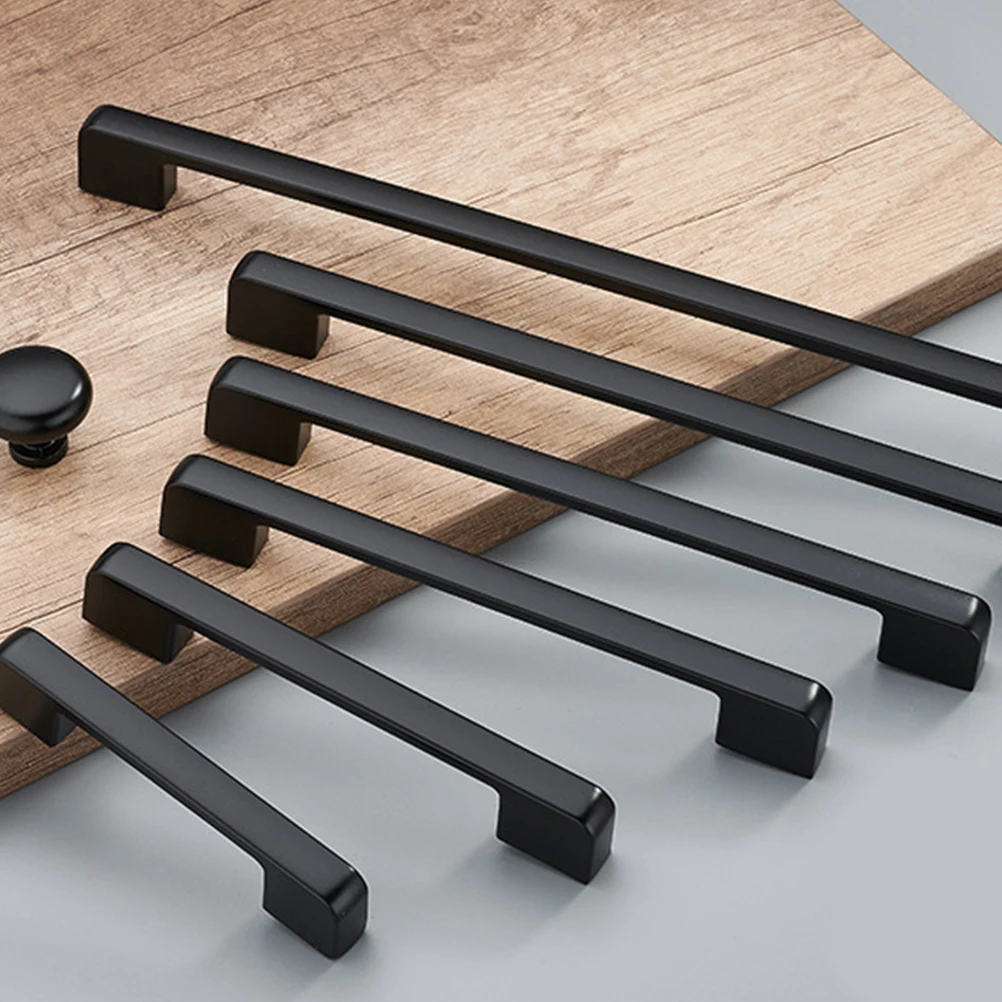 

1 Pair Black Zinc Alloy Drawer Pulls Door Knobs Cabinet Handle Furniture Wardrobe Pulls Durable Modern Metal Cupboard Handles