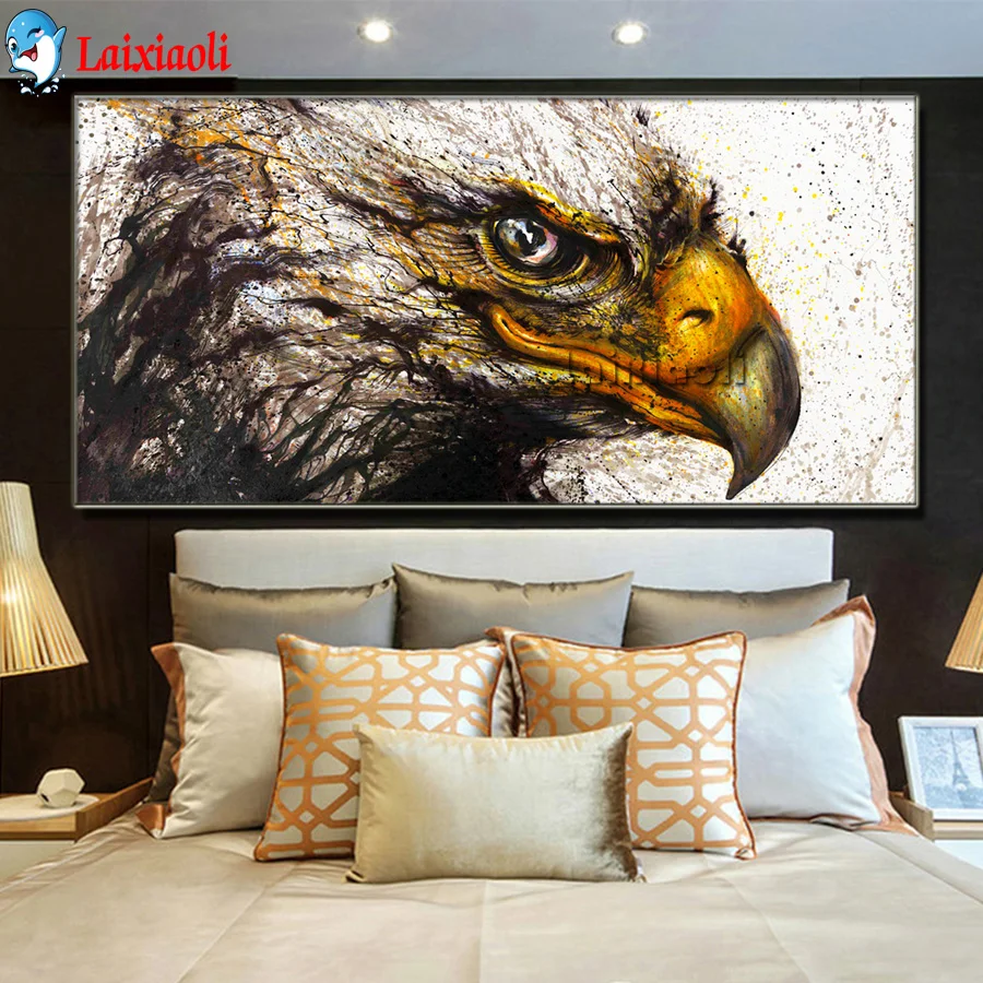 Full Square round Drill Rhinestone Picture DIY Graffiti art Eagle portrait 5D Mosaic Diamond Painting newset big Home Wall Decor