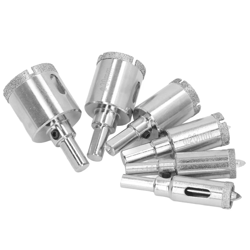 6pcs Brazed Diamond Diamond Hole Saw Kit Triangle Shank High Precision Cuts Diamond Drill Bit Set Advanced Brazing Technolog