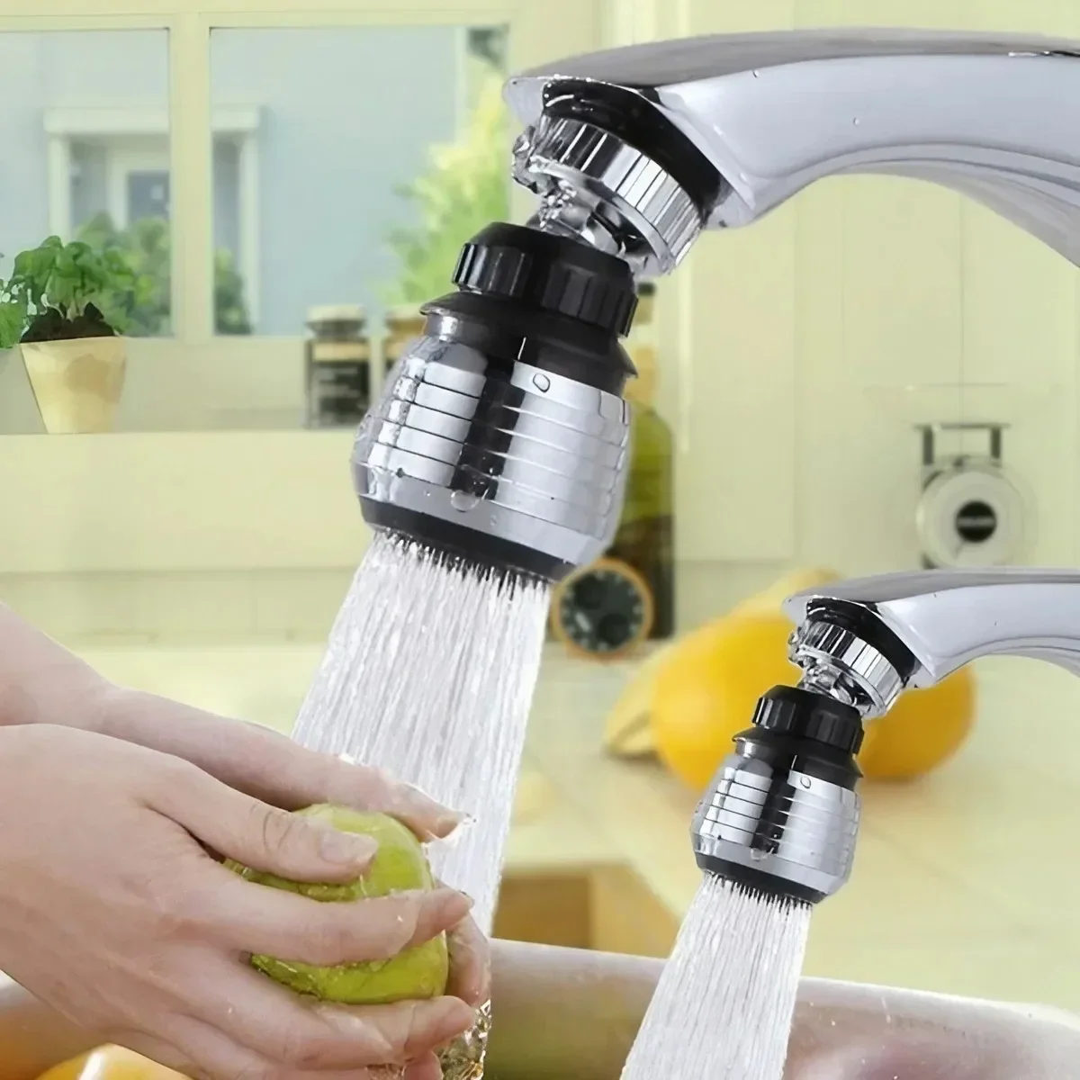 JJYY 360° Swivel Splashproof Faucet Sprinkler Turbo Shower Water-saving Turbo Faucet Kitchen Essentials