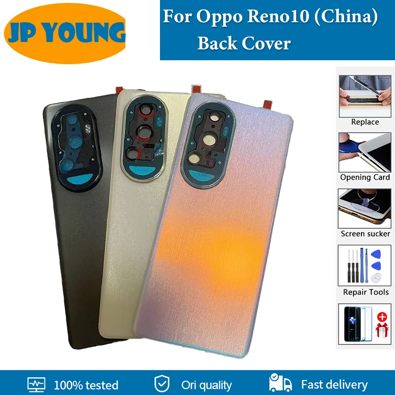 Original Back Cover For Oppo Reno10 (China)  PHW110 Back Cover For Oppo Reno10 CPH2531 Back Battery Cover Housing Door Replace