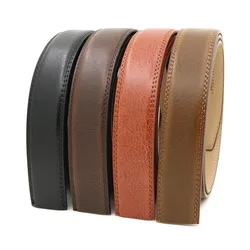 Men's Automatic Buckle Belts No Buckle Belt Brand Belt Men High Quality Male Genuine Strap Jeans Belt 3.5cm Belts for Men