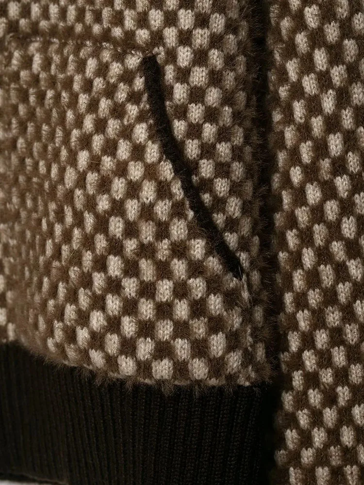 نساء 2025 شتاء جديد الفراء الاصطناعي الطيار سترة طوق سترة رداء علوي من الصوف سماكة اللون كتلة القمم جاكيت زيبرا