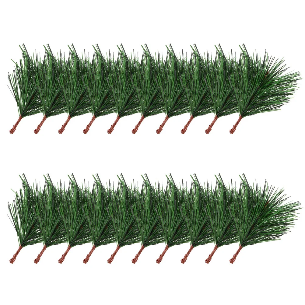 

50Pcs Simulation Pine Needles Creative Pine Branches for Xmas Tree Wreath Crafts Festival Supplies Home Party Decorations