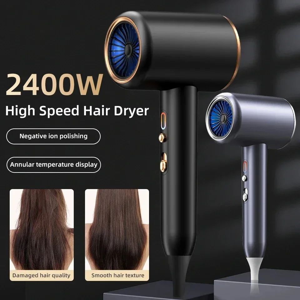 

Hair Dryer Professional Hot Cold Wind Air Brush Hairdryer Negative Lonic Blow Dryer Strong PowerDryer Salon Tool 2400W 6th Gear