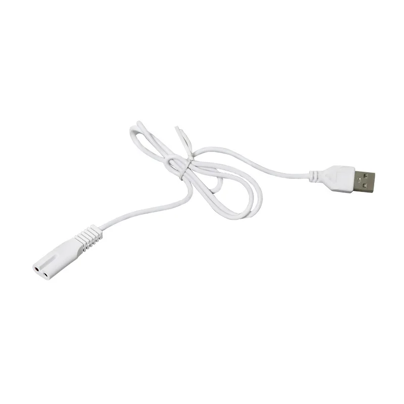 

USB Eight-character Tail 1 Meter 8-character Tail Copper Tube USB Charging Cable for 5V Flashlight Shaver Hair Clipper