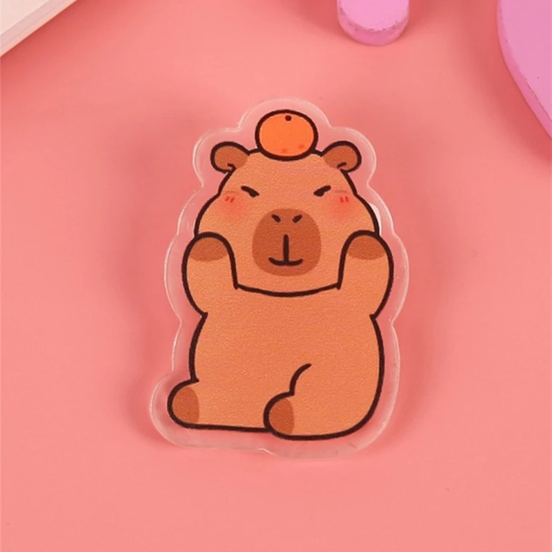 9Pcs Creative Capybara Acrylic Pins Distinctive Animal Badge Decoration for Bags