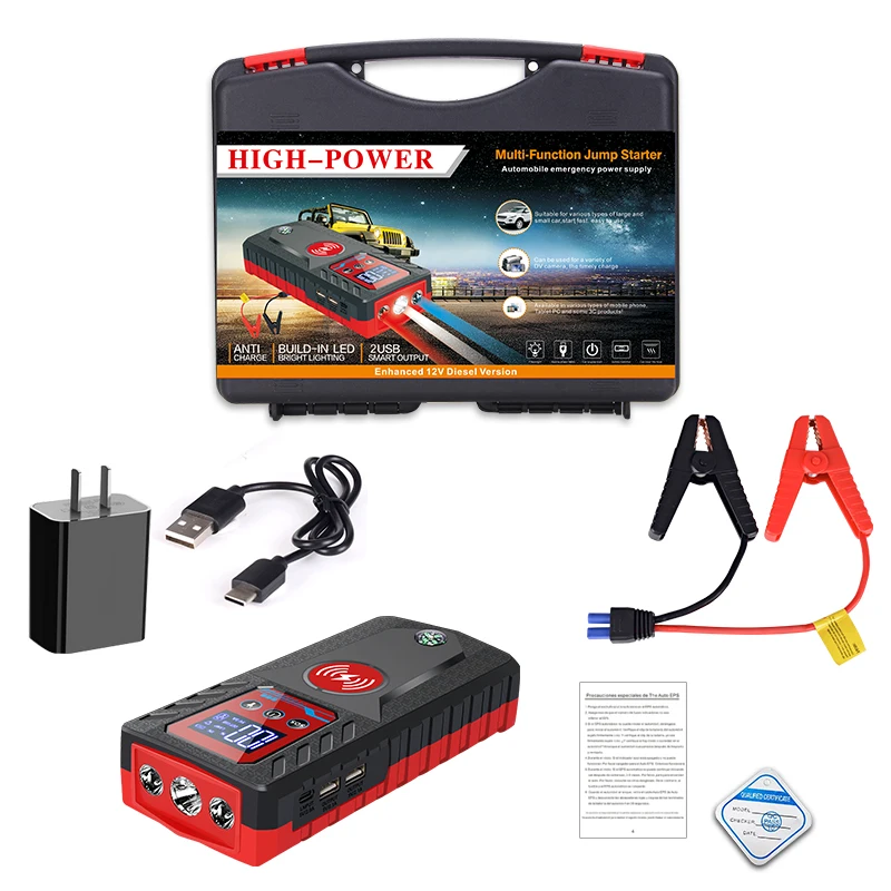 229800mah 8000A Portable Jump Starter 12V High-power Automobile Emergency Starting Power Supply For Diesel Gasoline Vehicle