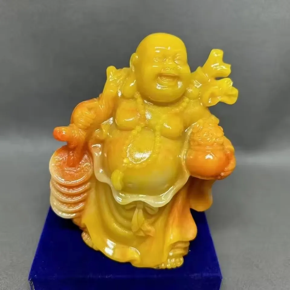 Shoushan Stone Maitreya Buddha Ornament Office Home Jade Carving Town House Feng Shui Jewelry Jade Buddha Ornament