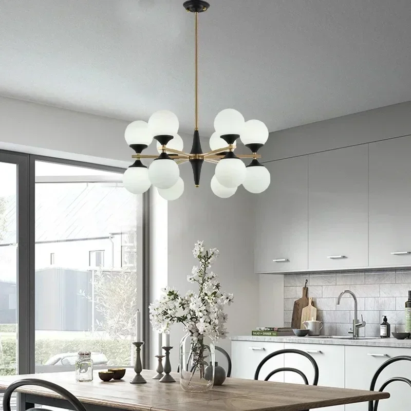 Candelabros LED nórdicos para sala de estar, dormitorio, cocina, bola de cristal artística, brillo de frijol mágico, luz de techo moderna, decoración del hogar, Plafon
