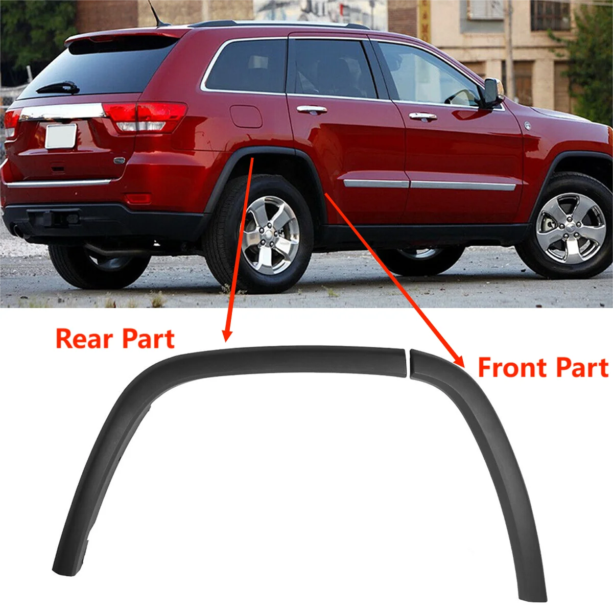 For Jeep Grand Cherokee 2011-2020 Car Rear Wheel Eyebrow Arch Trim Eyebrow Molding Fender Flare Repalcement Part