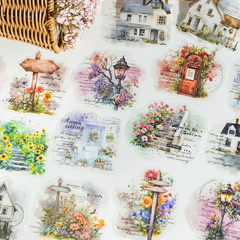 Mr Paper, 10sheets/bag Field Chapter series watercolour stained landscape collage stickers stickers kawaii stationery supplies