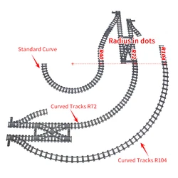 MOC City Bricks Train Flexible Construction Parts Railway Curve Track R72 Building Blocks Model Accessories Compatible 53401