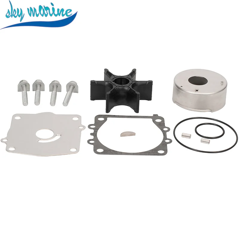 6N6-W0078-01 Water Pump Impeller Kit for Yamaha 2-Stroke 115 130 HP Outboard Motor 6N6-W0078-00 6N6-W0078 6E5-44352-01