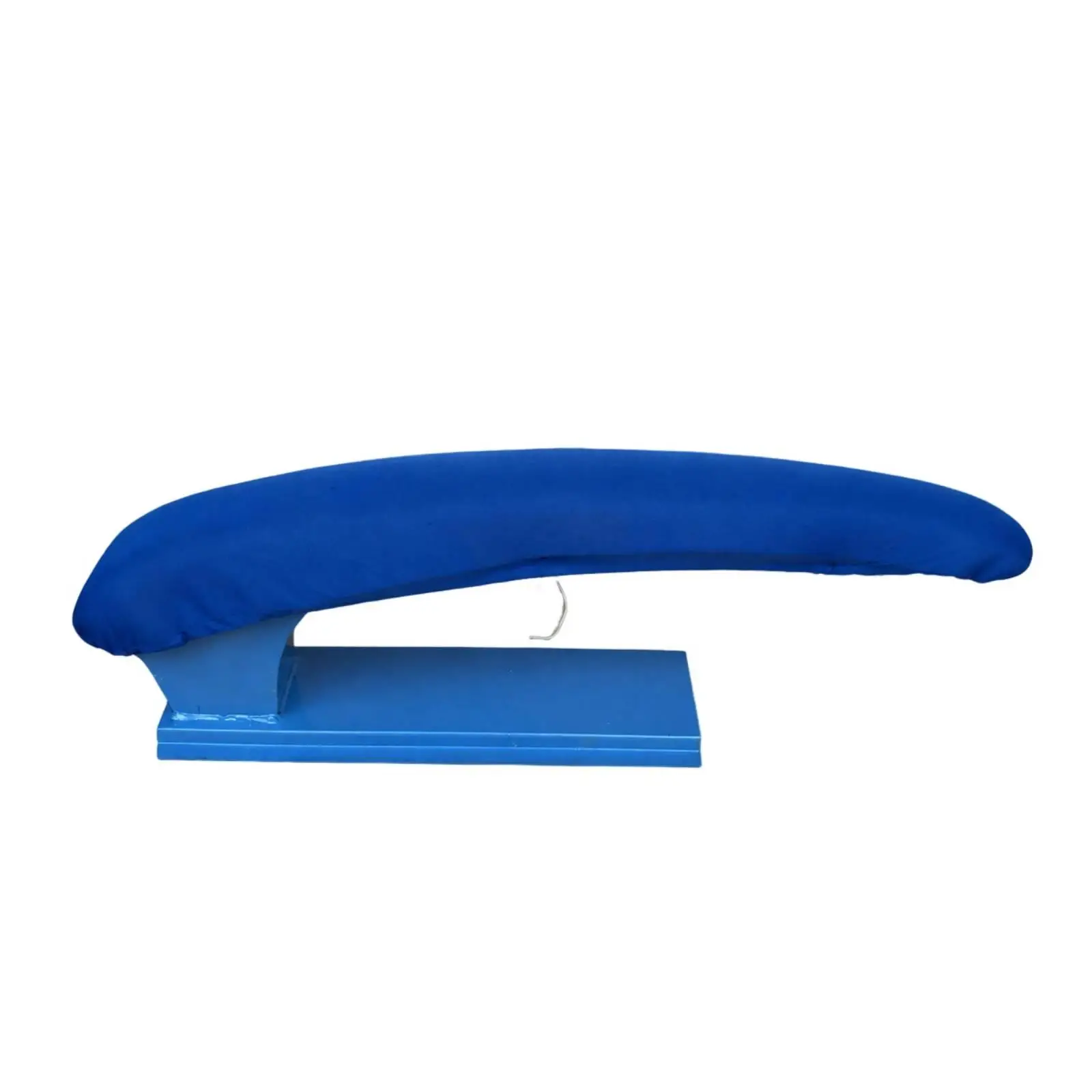Curved Long Garment Ironing Bench with Blue Cotton Top for Sleeve Shoulder Trouser Pressing