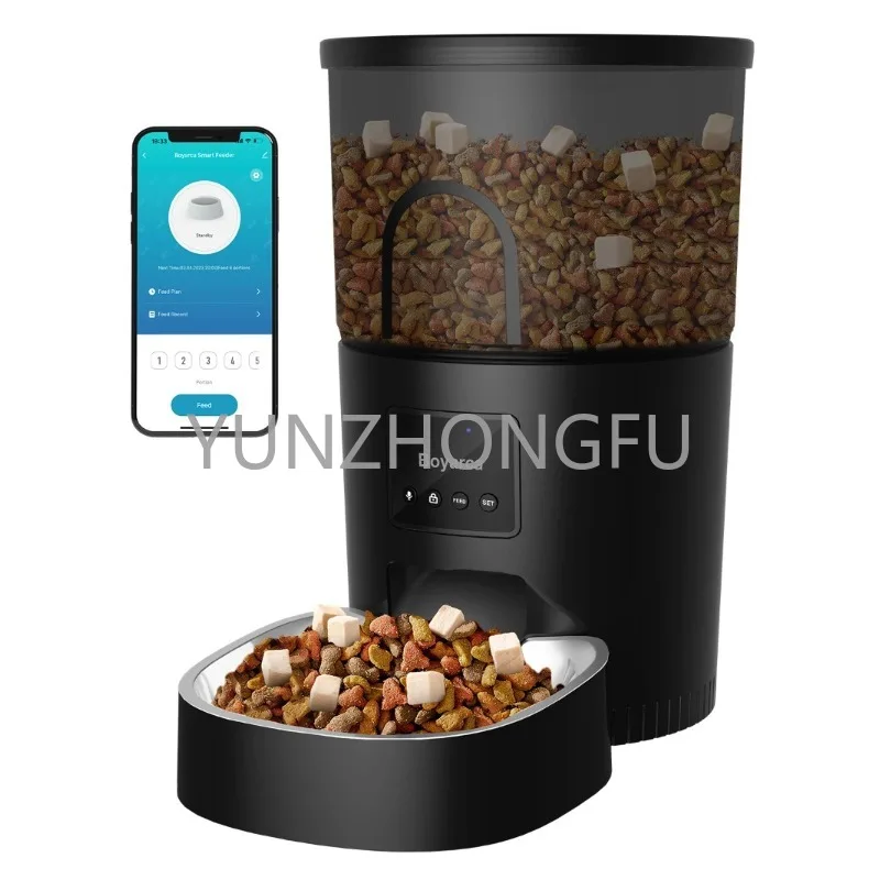 

WiFi Automatic Pet Feeder with Tuya Smart Life APP Timer Black 3L Auto Cat Food Dispenser Work with Google Smart Home Products