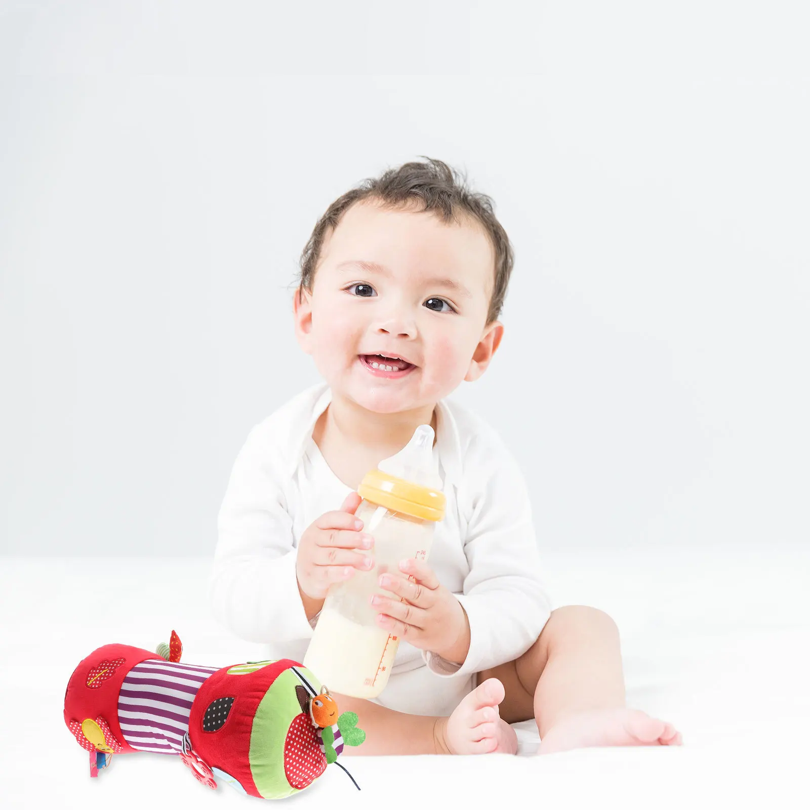 Newborn Crawling Pillow Apple Pattern Multifunction Roller Promoting Baby Motor Skills Fitness Development Pillow