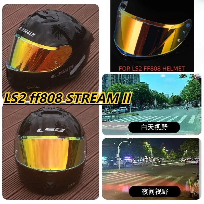 

LS2 ff808 STREAM II Motorcycle Helmet Lens FF808 Helmet Color Visors silver lens Helmet Windshield Replacement Accessories