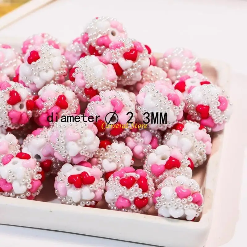 

M4YF 30pcs Unique Heart Shaped Beads Portable for Handmade Jewelry Crafting Easy Stringing With Straight Hole Designs