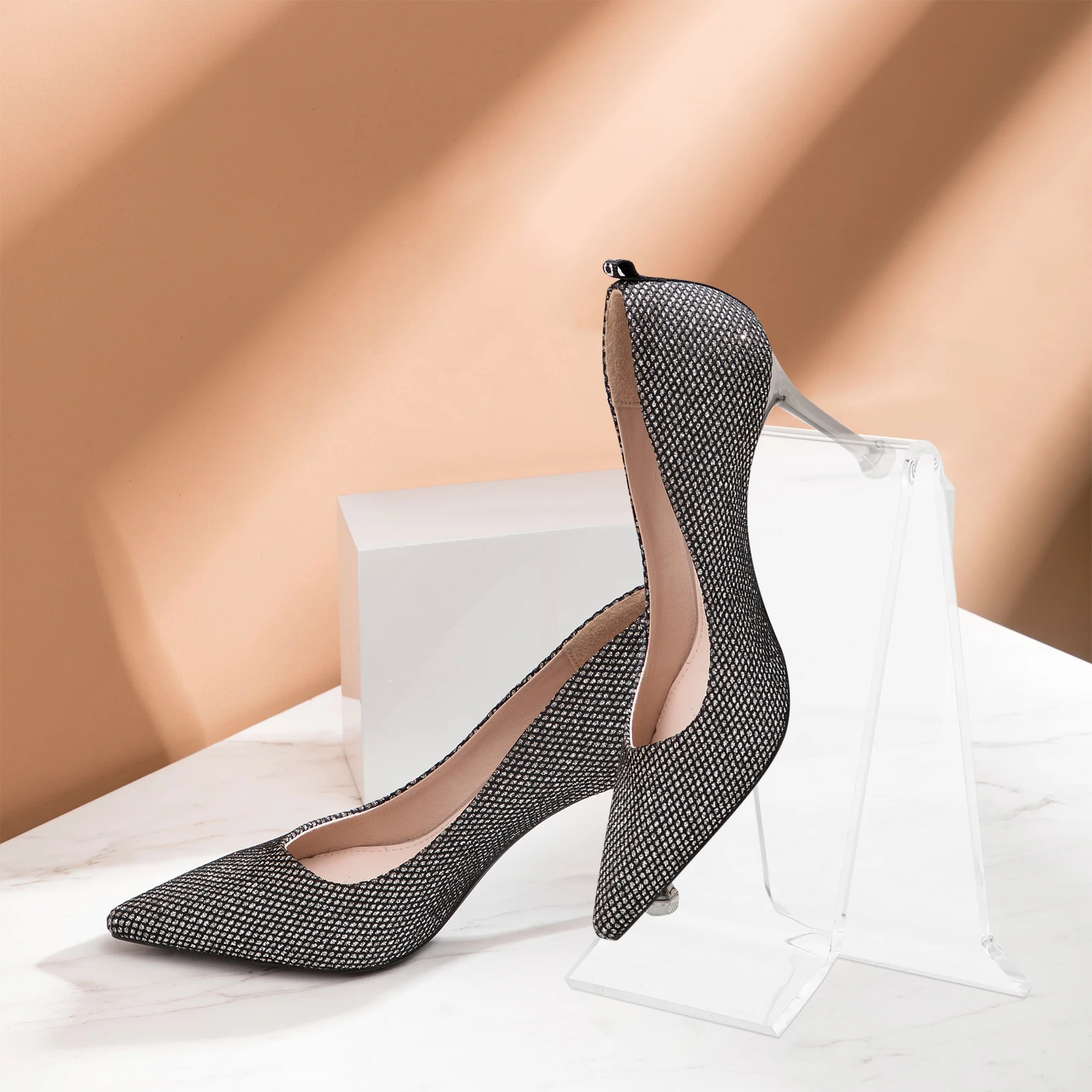 

5pcs Transparent Acrylic Shoe Rack Clear Shelf High Heel Storage Sneaker St Display Bracket Showing Holder