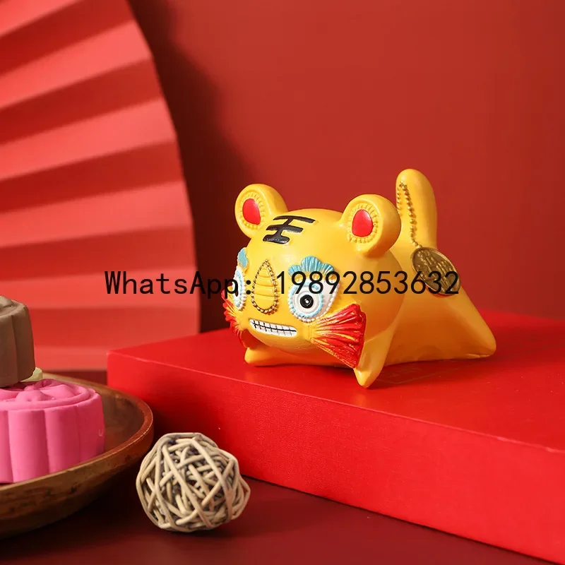 XL4-1 Tiger Tea Pet Year of the Tiger Color Changing Tea Pet Resin Craft Tea Play Desktop Boiling Water Ironing