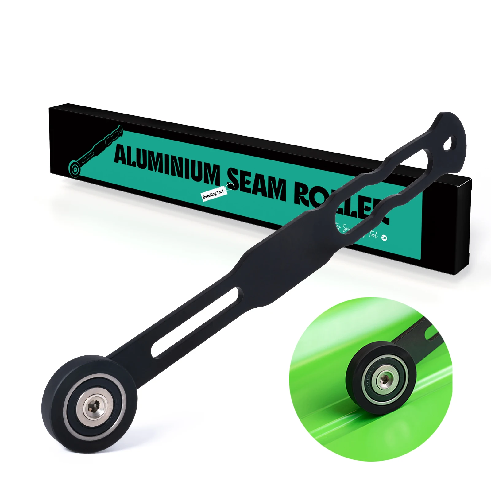 

EHDIS Rotary Car Vinyl Wrap Edge Roller Long Aluminum Handle Film Application Smoothing Wheel Narrow Gap Slot Pressing Tools