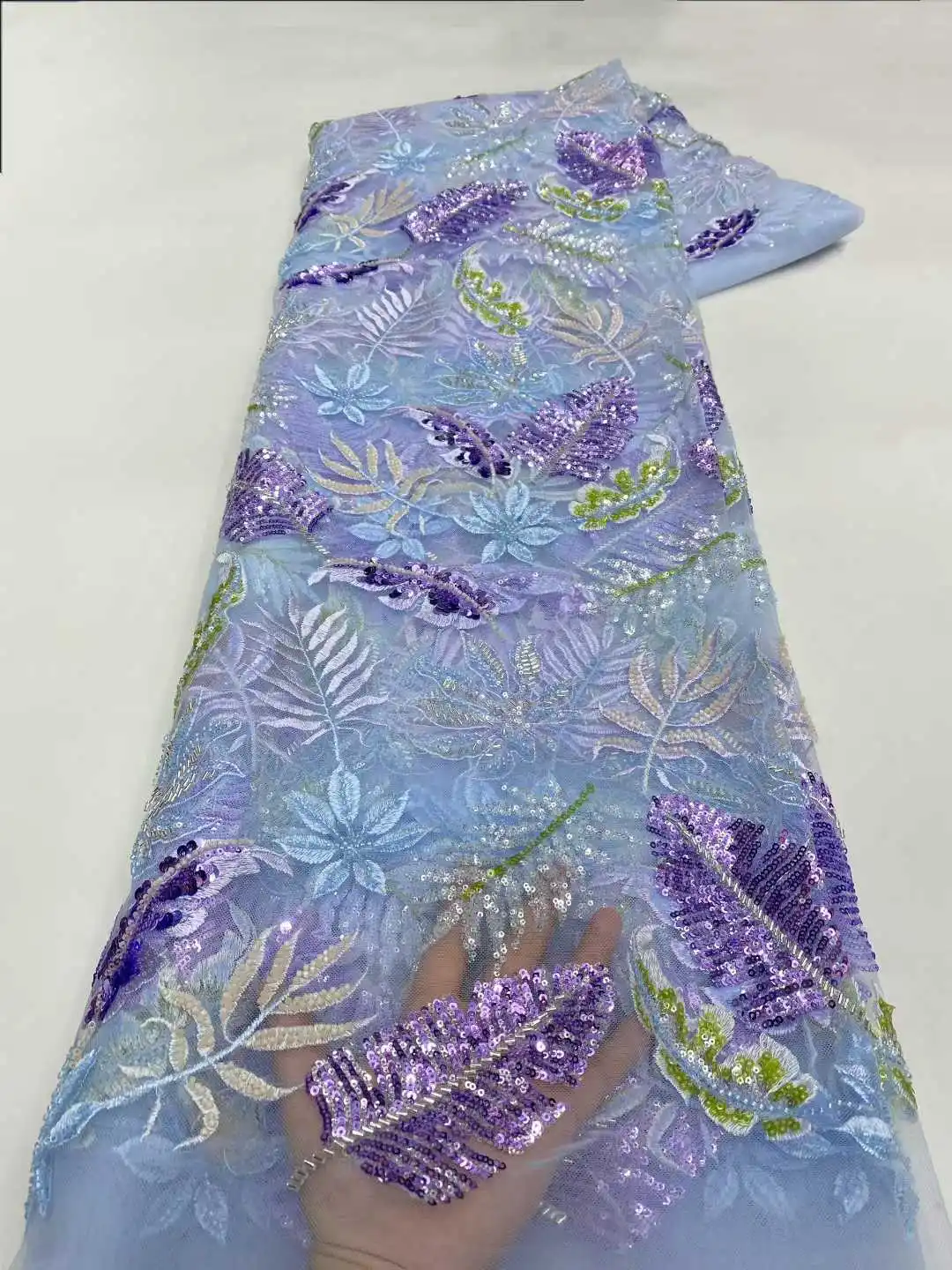 قماش دانتيل تسلسل أفريقي فاخر 2025 جودة عالية ترتر دانتيل مطرز قماش شبكي للنساء فساتين حفلات الزفاف #5