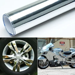 Chrom Silber Farbe Metallic Spiegel Glanz Vinyl Auto Wrap Aufkleber glänzende Film blätter Motorrad Karosserie Aufkleber