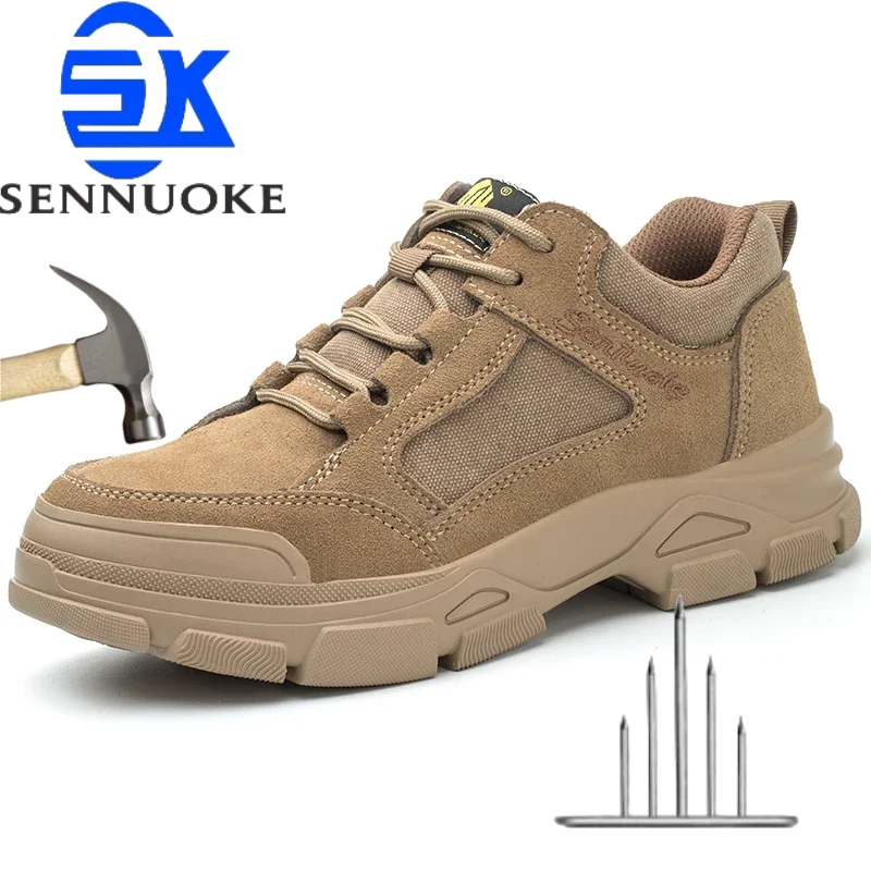 Safety Shoes Men for Work Lightweight Sport Sneakers Steel Toes  Safety Tennis Protection for the Feet Original